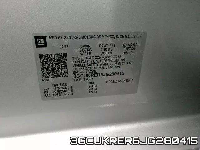 3GCUKRER6JG280415 фото 2