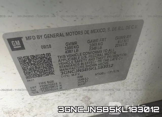 3GNCJNSB5KL183012 фото 8