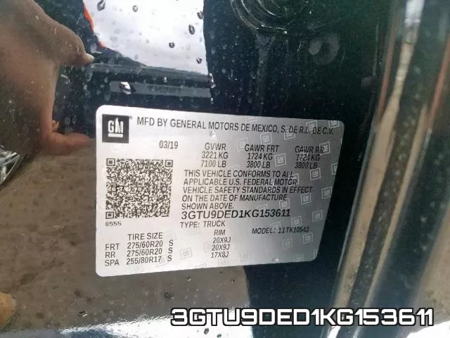 3GTU9DED1KG153611 фото 2