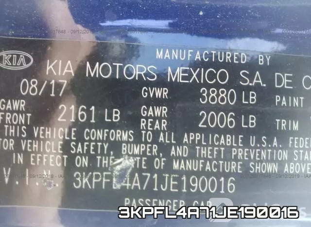 3KPFL4A71JE190016 фото 10