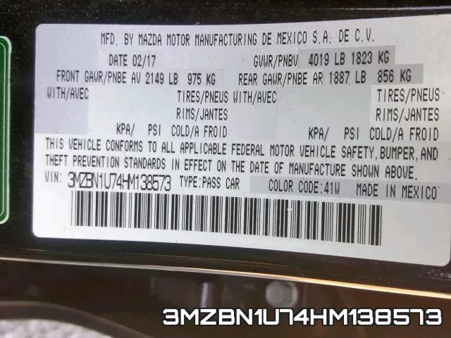 3MZBN1U74HM138573 фото 2