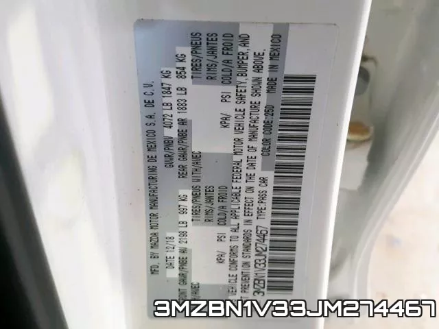 3MZBN1V33JM274467 фото 2