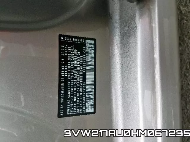 3VW217AU0HM067235 фото 2
