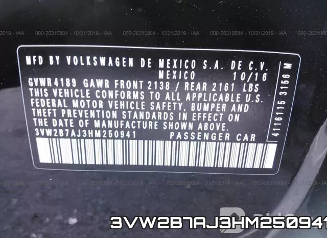 3VW2B7AJ3HM250941 фото 10