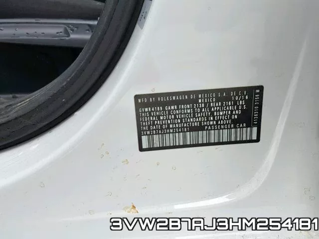 3VW2B7AJ3HM254181 фото 2
