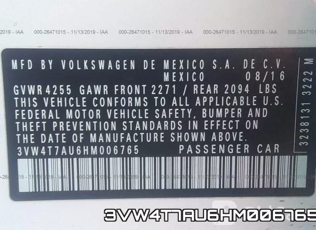 3VW4T7AU6HM006765 фото 10
