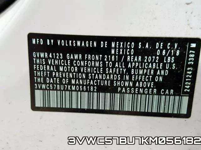 3VWC57BU7KM056182 фото 2