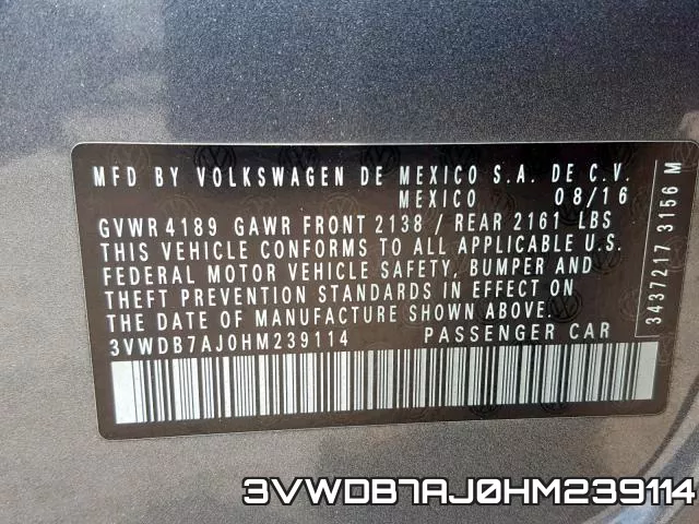 3VWDB7AJ0HM239114 фото 2