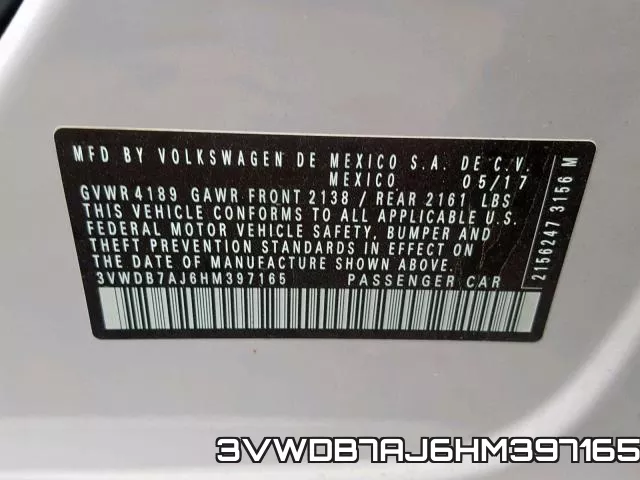 3VWDB7AJ6HM397165 фото 2
