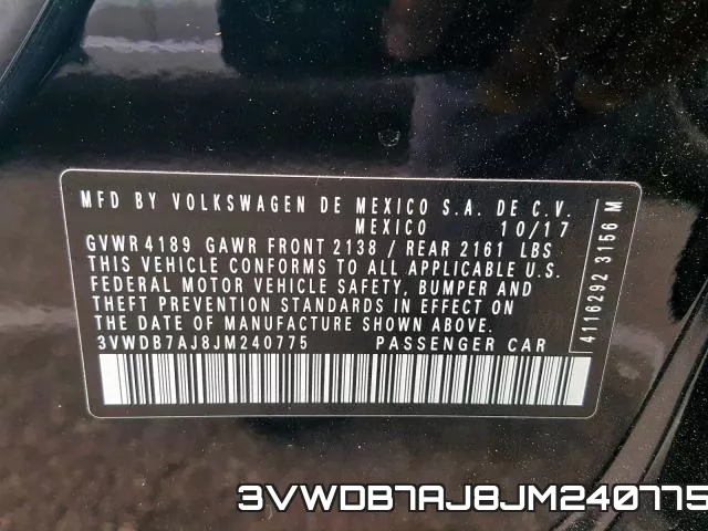 3VWDB7AJ8JM240775 фото 2