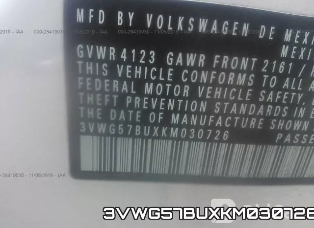 3VWG57BUXKM030726 фото 10
