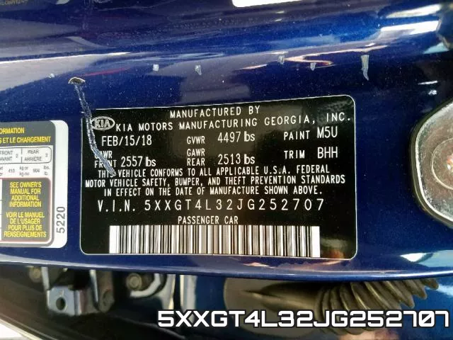 5XXGT4L32JG252707 фото 2