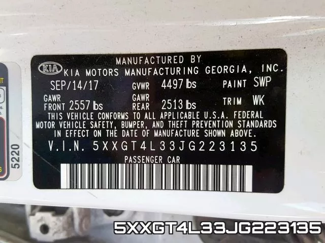 5XXGT4L33JG223135 фото 2