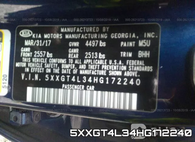 5XXGT4L34HG172240 фото 10