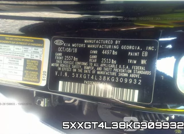 5XXGT4L38KG309932 фото 10