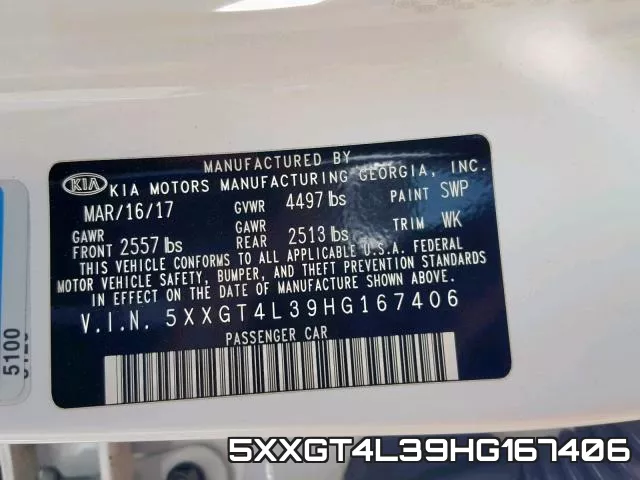 5XXGT4L39HG167406 фото 2