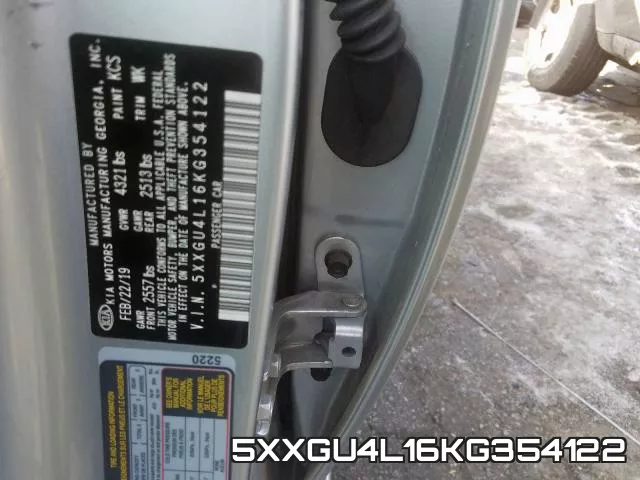 5XXGU4L16KG354122 фото 2