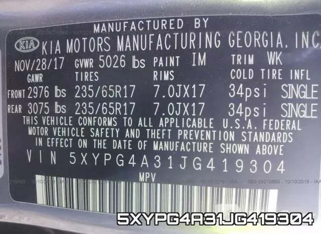 5XYPG4A31JG419304 фото 10