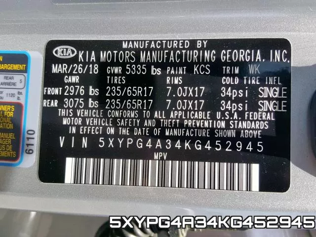 5XYPG4A34KG452945 фото 2