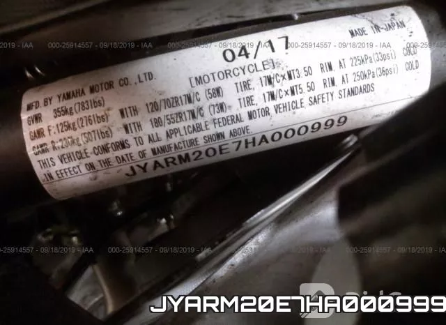 JYARM20E7HA000999 фото 2