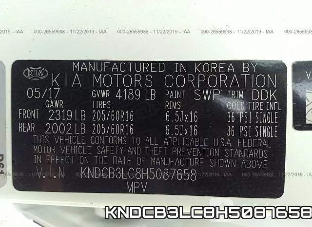 KNDCB3LC8H5087658 фото 9