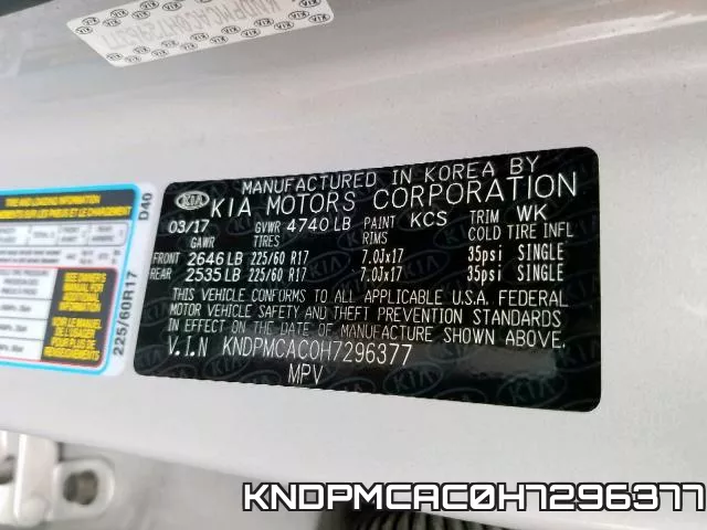 KNDPMCAC0H7296377 фото 2