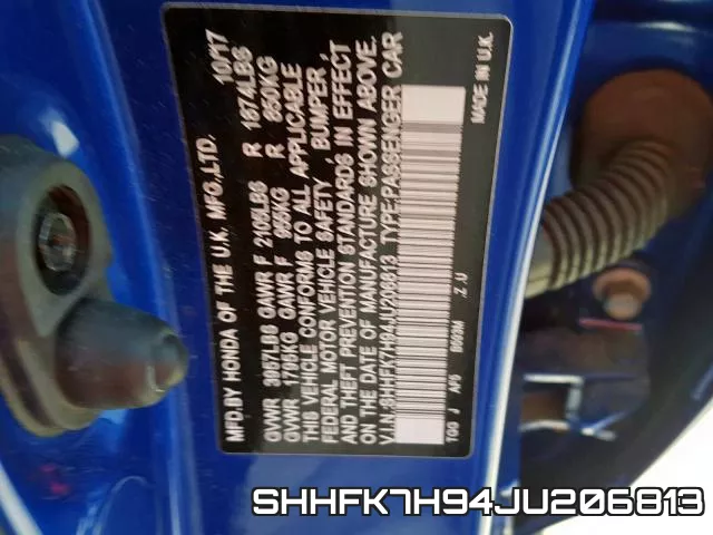 SHHFK7H94JU206813 фото 2
