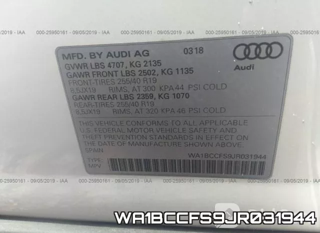 WA1BCCFS9JR031944 фото 10