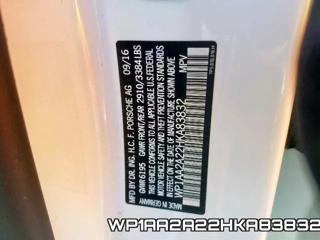 WP1AA2A22HKA83832 фото 2