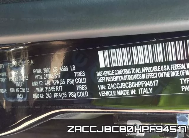 ZACCJBCB0HPF94517 фото 10