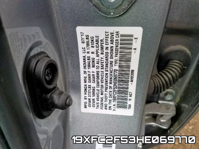 19XFC2F53HE069770 фото 2