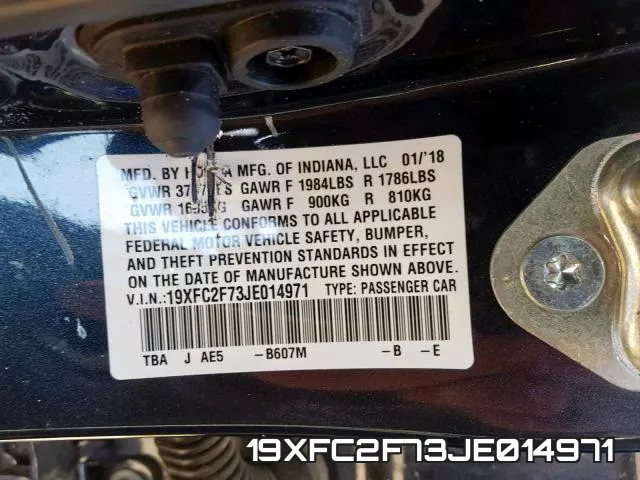 19XFC2F73JE014971 фото 2