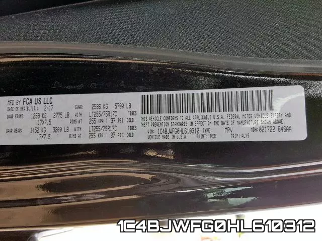 1C4BJWFG0HL610312 фото 2