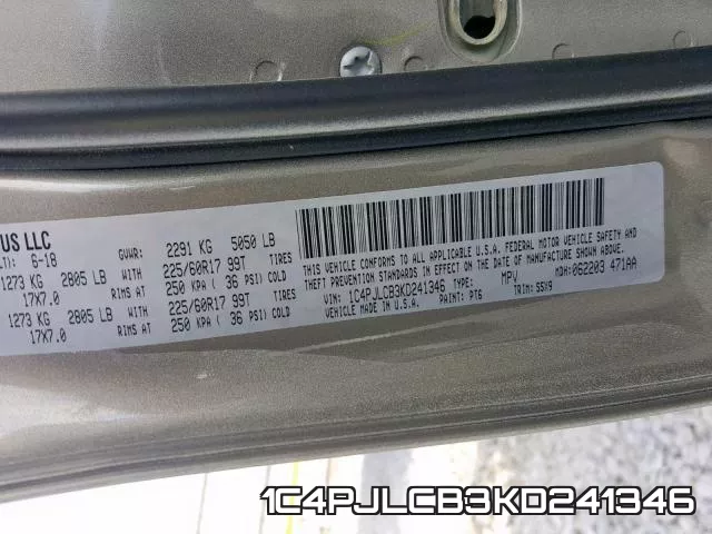 1C4PJLCB3KD241346 фото 2