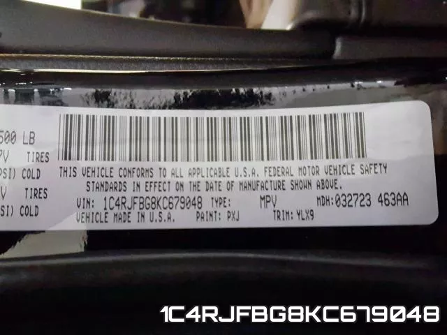 1C4RJFBG8KC679048 фото 2