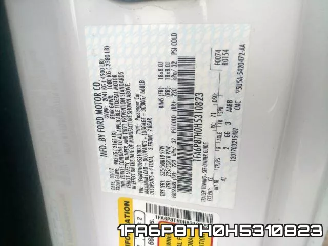 1FA6P8TH0H5310823 фото 2