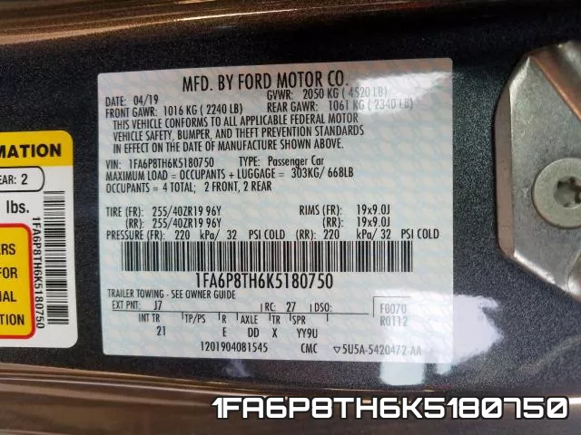 1FA6P8TH6K5180750 фото 2