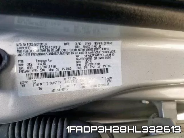 1FADP3H28HL332613 фото 2
