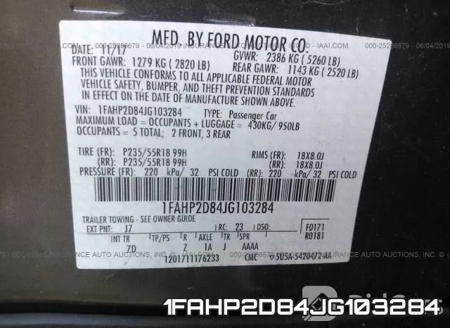 1FAHP2D84JG103284 фото 10