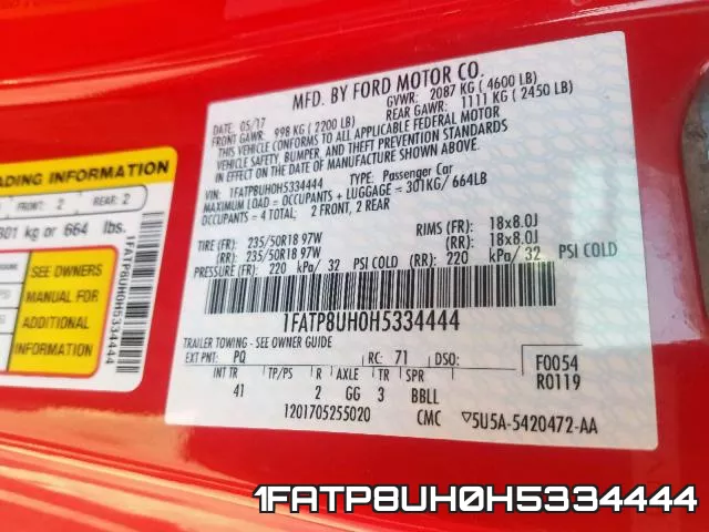 1FATP8UH0H5334444 фото 2