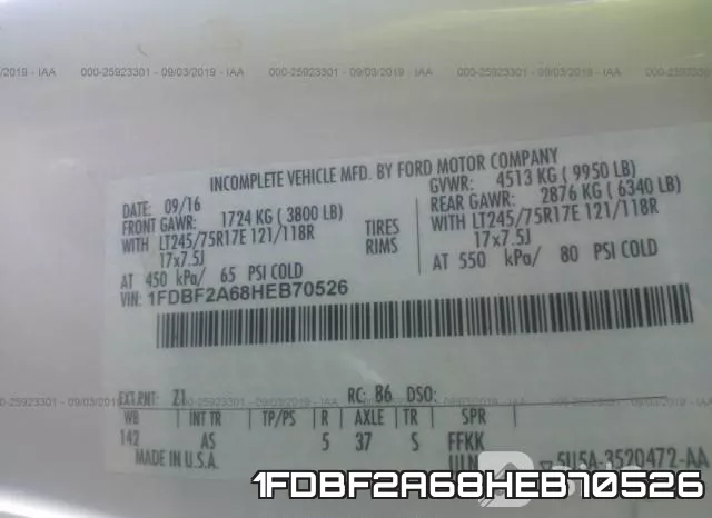 1FDBF2A68HEB70526 фото 10