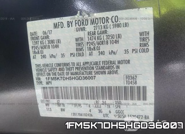 1FM5K7DH5HGD36007 фото 9