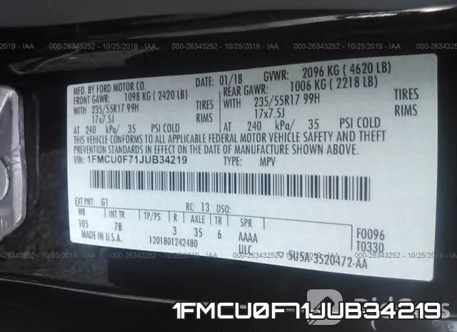 1FMCU0F71JUB34219 фото 10