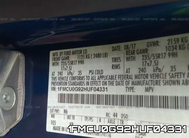 1FMCU0G92HUF04331 фото 10