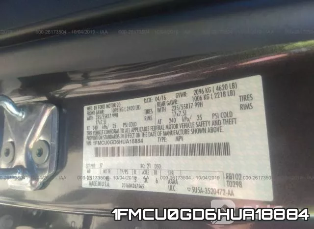 1FMCU0GD6HUA18884 фото 10