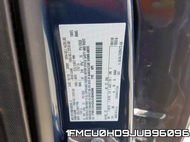 1FMCU0HD9JUB96096 фото 2