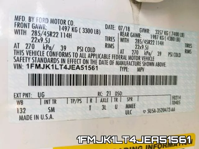 1FMJK1LT4JEA51561 фото 2