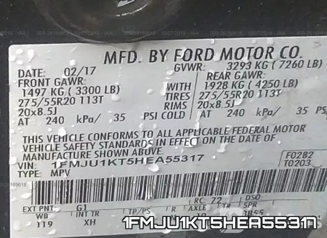 1FMJU1KT5HEA55317 фото 10