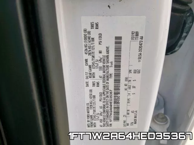 1FT7W2A64HED35367 фото 2