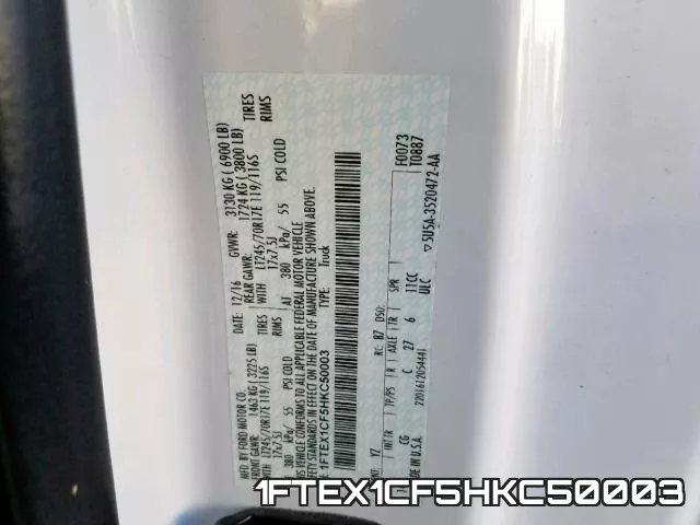1FTEX1CF5HKC50003 фото 2